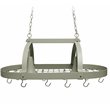 Elegant Designs Metal 2 Down Light Kitchen Pot Rack in Slate Gray