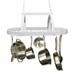 Elegant Designs Metal 2 Down Light Kitchen Pot Rack in White
