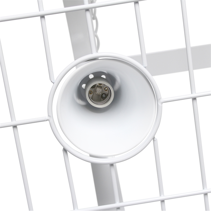 Elegant Designs Metal 2 Down Light Kitchen Pot Rack in White