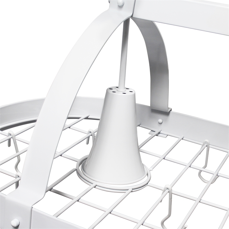 Elegant Designs Metal 2 Down Light Kitchen Pot Rack in White