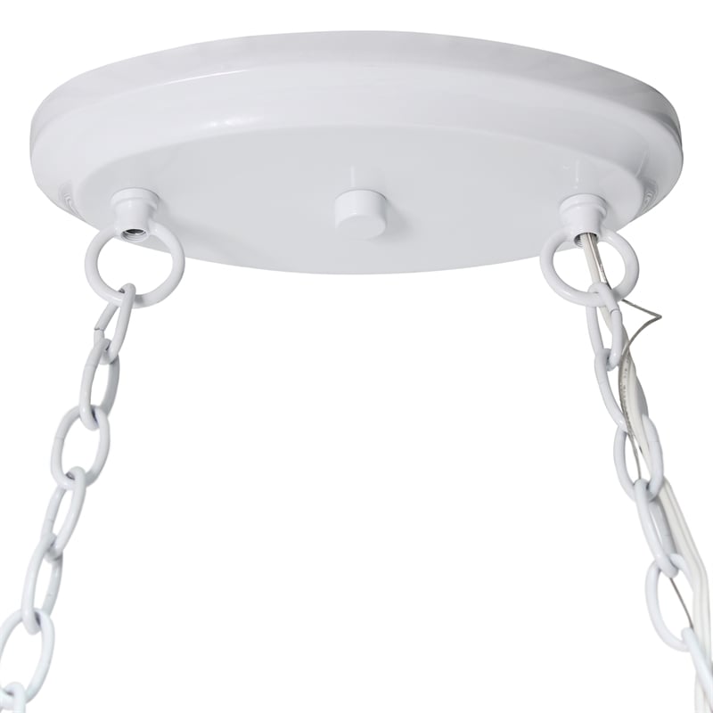 Elegant Designs Metal 2 Down Light Kitchen Pot Rack in White