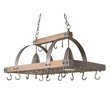 Elegant Designs Metal 2 Down-Light Kitchen Pot Rack in Brushed Nickel