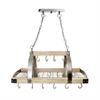 Elegant Designs Metal 2 Down-Light Kitchen Pot Rack in Brushed Nickel