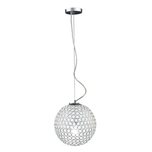 Elegant Designs Crystal 12&quot Sphere Accent Pendant in Chrome