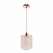 Elegant Designs Crystal 1 Light Elipse Cylinderical Pendant in Rose Gold
