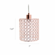 Elegant Designs Crystal 1 Light Elipse Cylinderical Pendant in Rose Gold