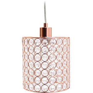 Elegant Designs Crystal 1 Light Elipse Cylinderical Pendant in Rose Gold