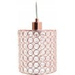 Elegant Designs Crystal 1 Light Elipse Cylinderical Pendant in Rose Gold