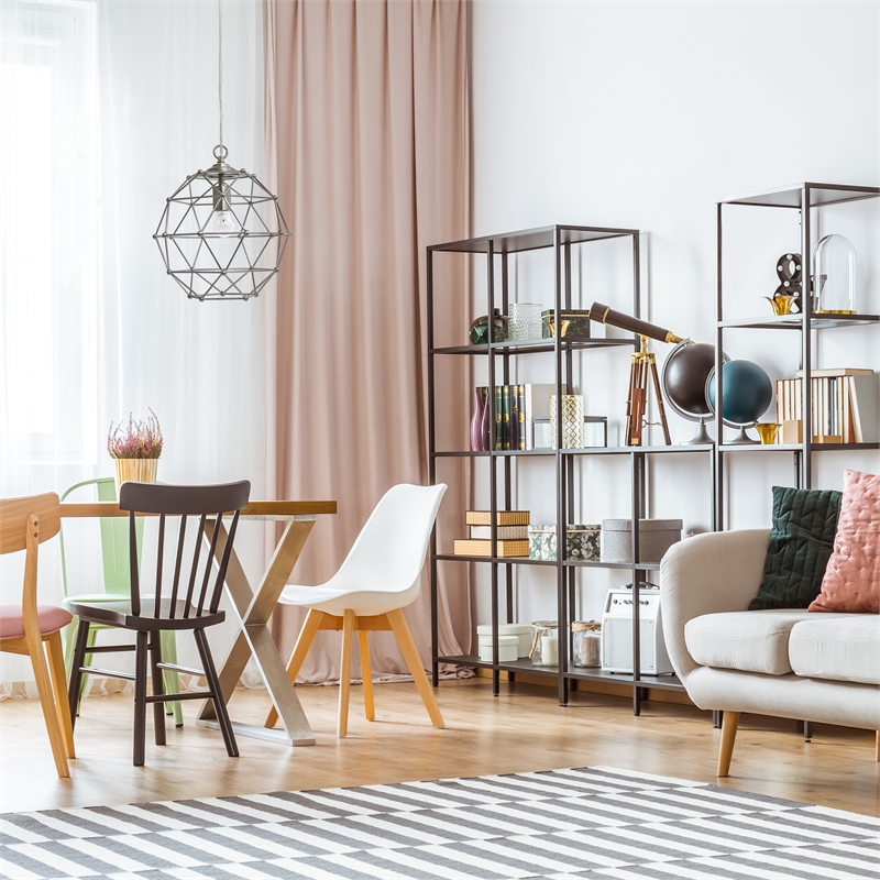 Elegant Designs Metal 1 Light Rustic Hexagon Pendant in Brushed Nickel