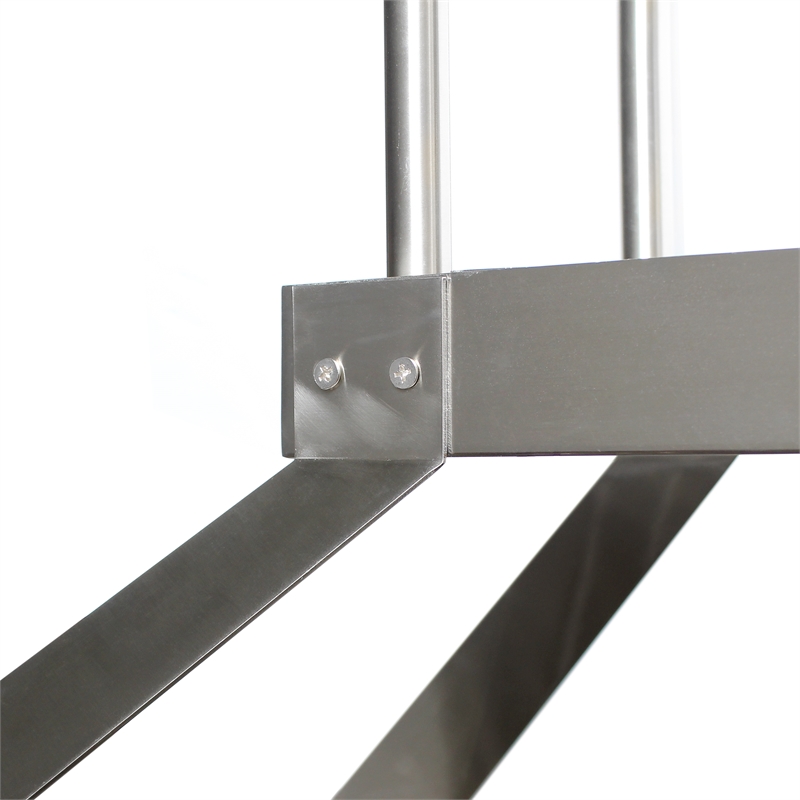 Elegant Designs Metal Overhead Wine Rack with 2 Light LEDs in Brushed Nickel