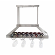 Elegant Designs Metal Overhead Wine Rack with 2 Light LEDs in Brushed Nickel