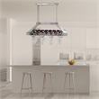 Elegant Designs Metal Overhead Wine Rack with 2 Light LEDs in Brushed Nickel