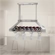 Elegant Designs Metal Overhead Wine Rack with 2 Light LEDs in Brushed Nickel