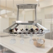 Elegant Designs Metal Overhead Wine Rack with 2 Light LEDs in Brushed Nickel