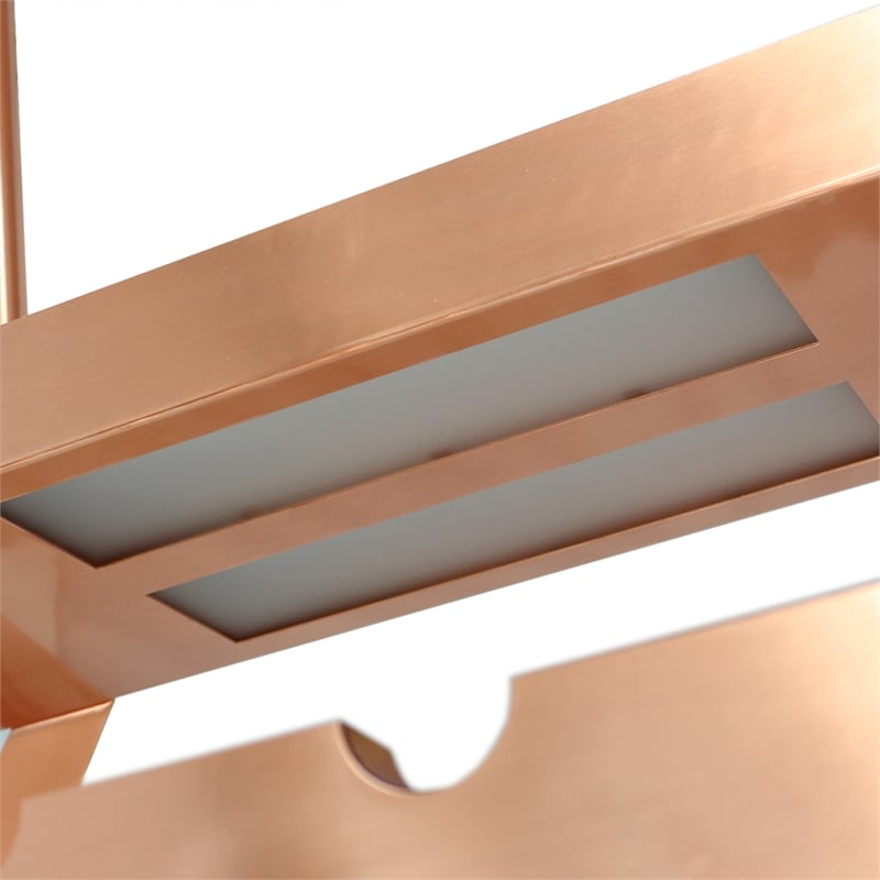 Elegant Designs Metal Overhead Wine Rack with 2 Light LEDs in Copper