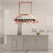 Elegant Designs Metal Overhead Wine Rack with 2 Light LEDs in Copper