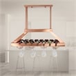 Elegant Designs Metal Overhead Wine Rack with 2 Light LEDs in Copper