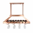 Elegant Designs Metal Overhead Wine Rack with 2 Light LEDs in Copper