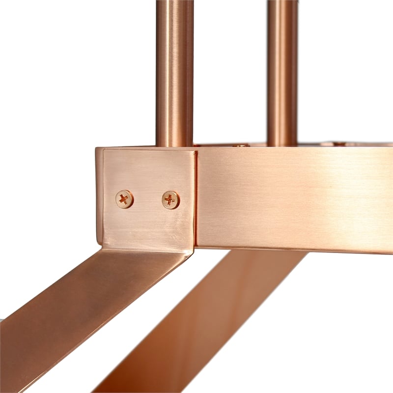 Elegant Designs Metal Overhead Wine Rack with 2 Light LEDs in Copper