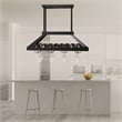 Elegant Designs Metal Overhead Wine Rack with 2 Light LEDs in Oil Rubbed Bronze