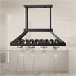 Elegant Designs Metal Overhead Wine Rack with 2 Light LEDs in Oil Rubbed Bronze