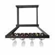 Elegant Designs Metal Overhead Wine Rack with 2 Light LEDs in Oil Rubbed Bronze