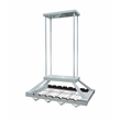 Elegant Designs Metal Overhead Wine Rack with 2 Light LEDs in White