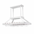 Elegant Designs Metal Overhead Wine Rack with 2 Light LEDs in White