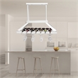 Elegant Designs Metal Overhead Wine Rack with 2 Light LEDs in White