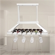 Elegant Designs Metal Overhead Wine Rack with 2 Light LEDs in White