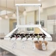 Elegant Designs Metal Overhead Wine Rack with 2 Light LEDs in White