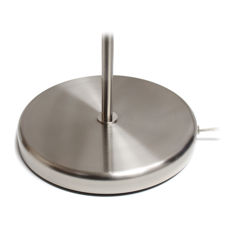 Simple Designs Metal Floor Lamp w/ Reading Light in Brushed Nickel