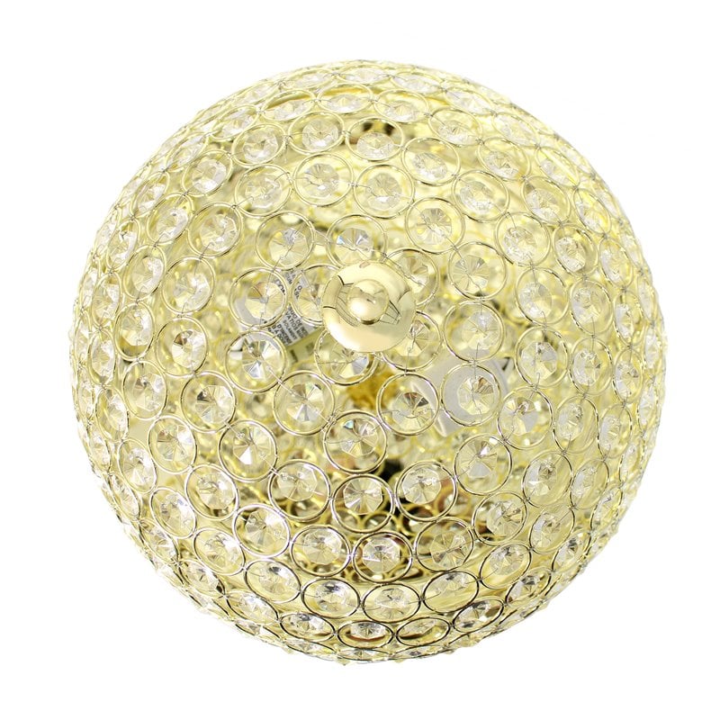 Elegant Designs Crystal 2 Light Flush Mount Ceiling Light in Gold