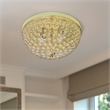 Elegant Designs Crystal 2 Light Flush Mount Ceiling Light in Gold