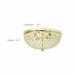 Elegant Designs Crystal 2 Light Flush Mount Ceiling Light in Gold