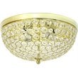 Elegant Designs Crystal 2 Light Flush Mount Ceiling Light in Gold