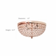 Elegant Designs Crystal 2 Light Flush Mount Ceiling Light in Rose Gold