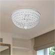 Elegant Designs Crystal 2 Light Flush Mount Ceiling Light in White