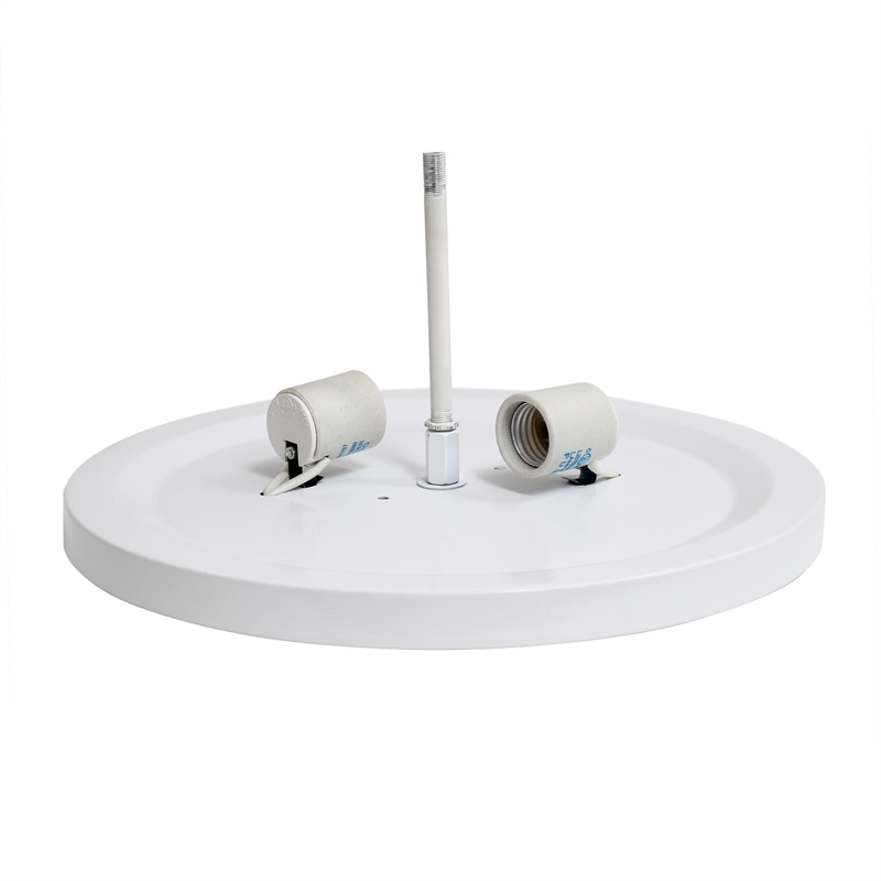 Elegant Designs Crystal 2 Light Flush Mount Ceiling Light in White