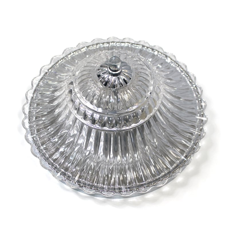 Elegant Designs Glass 2 Light Flush Mount Ceiling Light in Chrome