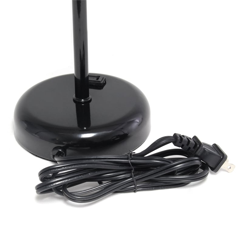 LimeLights Metal Stick Lamp 2 Pack w/ Power Outlet in Black with White Shade