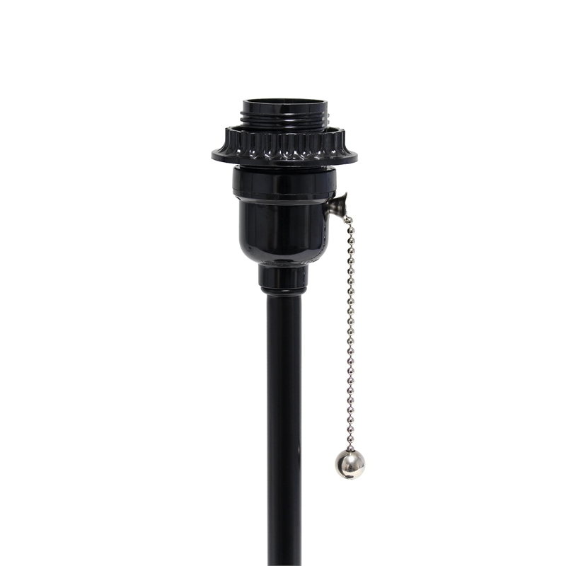 LimeLights Metal Stick Lamp 2 Pack w/ Power Outlet in Black with White Shade