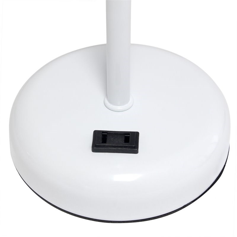 LimeLights Metal Stick Lamp 2 Pack w/ Power Outlet in White with Gray Shade
