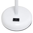 LimeLights Metal Stick Lamp 2 Pack w/ Power Outlet in White with Gray Shade