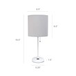 LimeLights Metal Stick Lamp 2 Pack w/ Power Outlet in White with Gray Shade