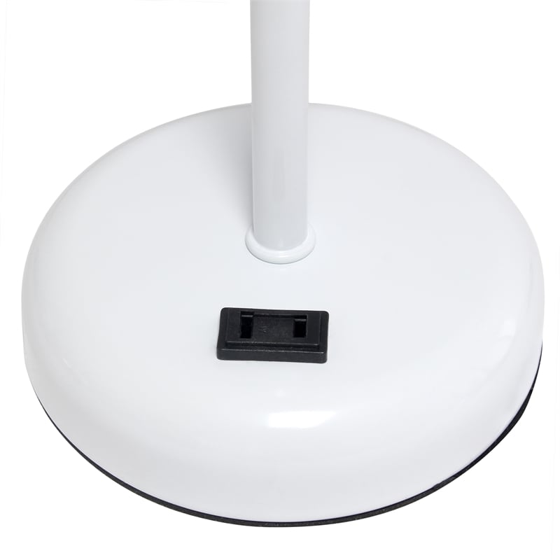 LimeLights Metal Stick Lamp 2 Pack w/ Power Outlet in White with Pink Shade