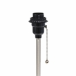 LimeLights Silver Metal Stick Lamp 2 Pack w/ Power Outlet with Teal Shade