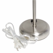 LimeLights Silver Metal Stick Lamp 2 Pack w/ Power Outlet with Teal Shade