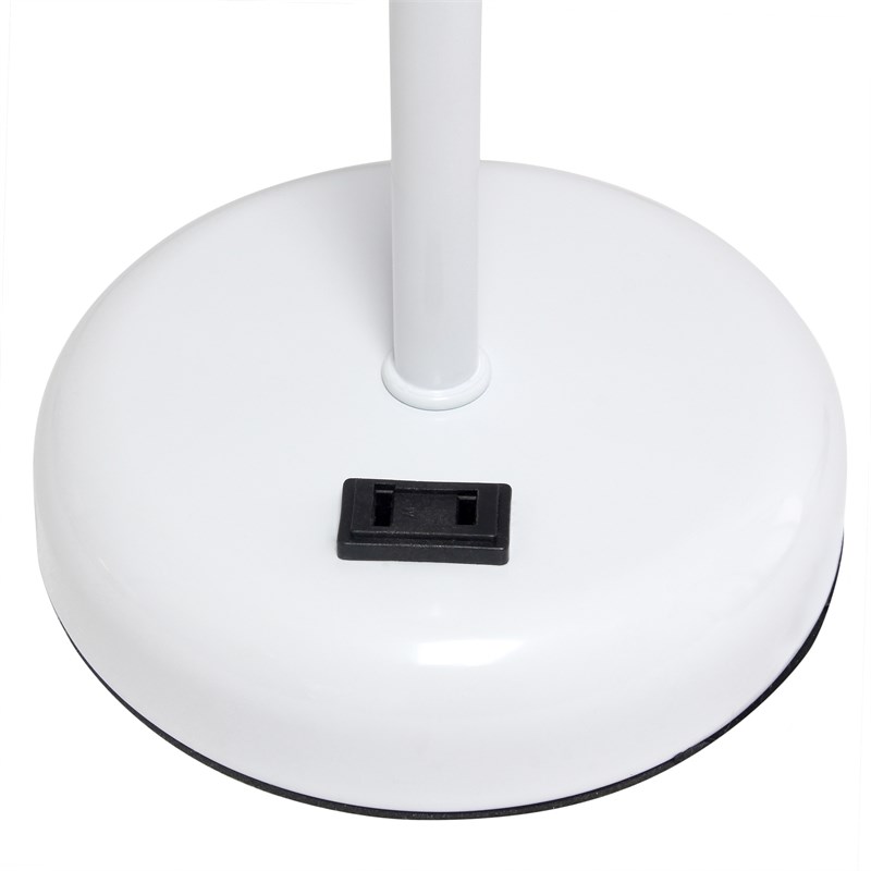 LimeLights Metal Stick Lamp 2 Pack w/ Power Outlet in White with White Shade