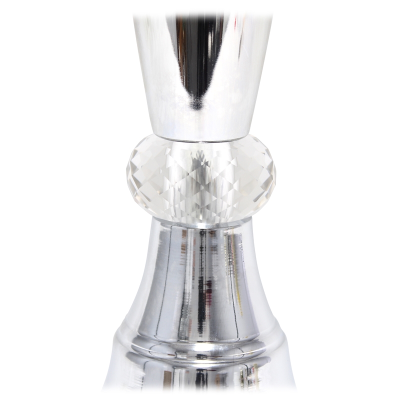 Elegant Designs Metal Tendy Sheer Table Lamp in Chrome with White Shade